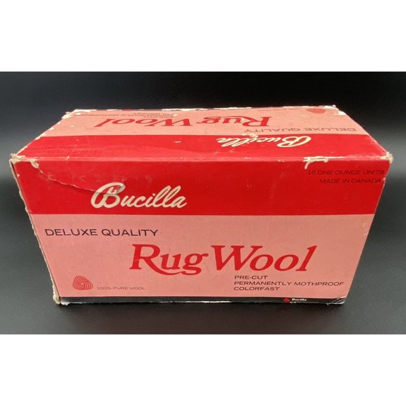 Vintage Bucilla 100% Pure Wool Pre Cut Latch Hook Rug Mothproof NOS Original Box - Picture 1 of 13